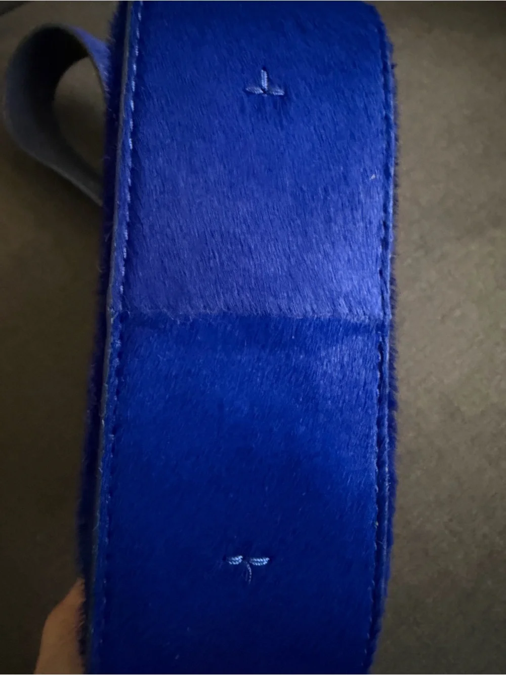 Tory Burch Blue Calf Hair Big buckle Crossbody Bag